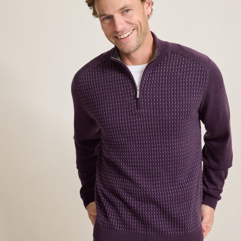Tommy Bahama Men's Coastal Shores Half-Zip Sweater EUC